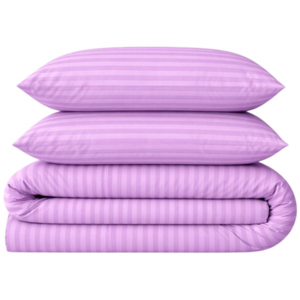 Фото - Комплект постільної білизни MirSon Бязь 17-0618 Stripe Purple 200х220 (2200008203740)